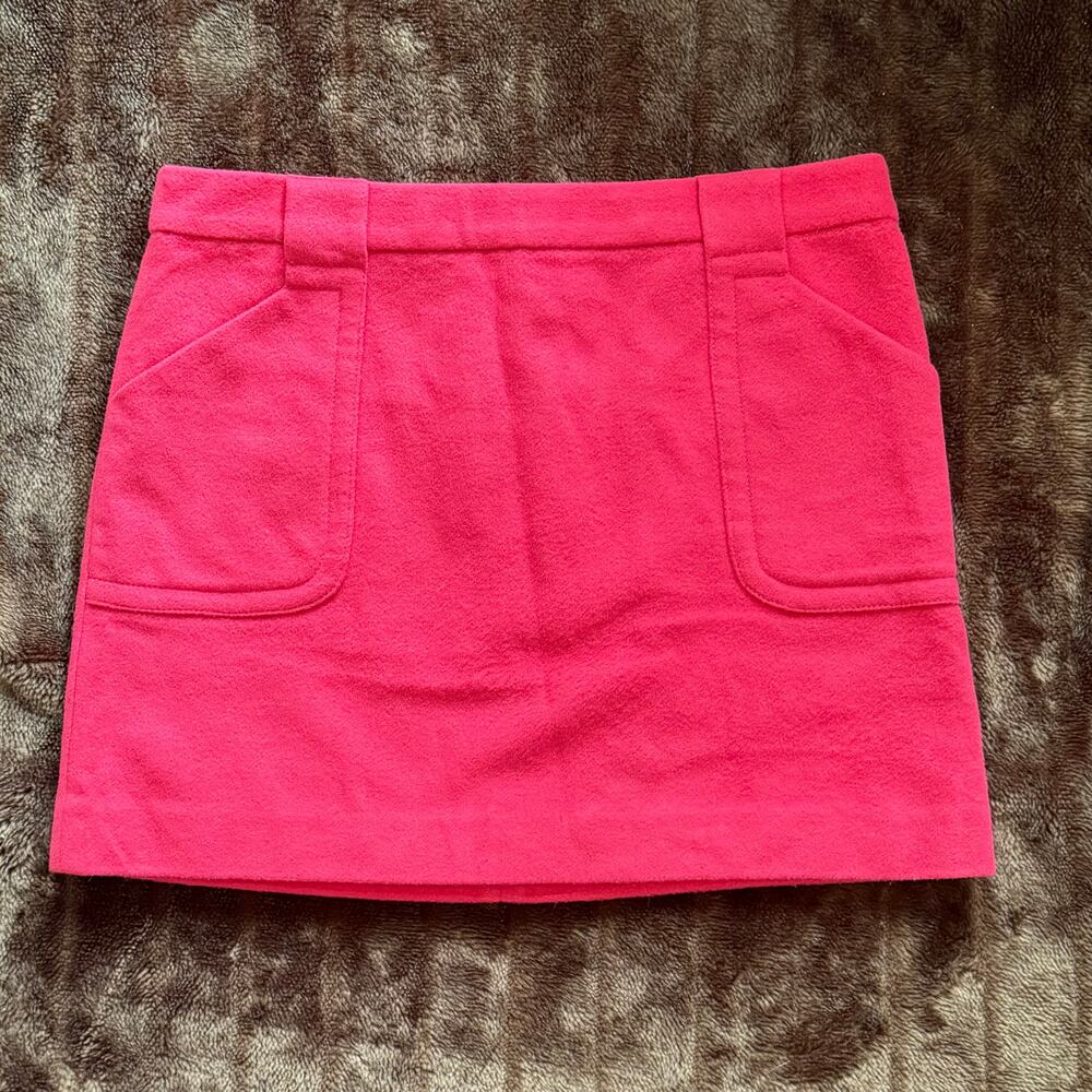 J.Crew 6 Hot Pink Cashmere Wool Blend Mini Skirt SUPER CONDITION‎